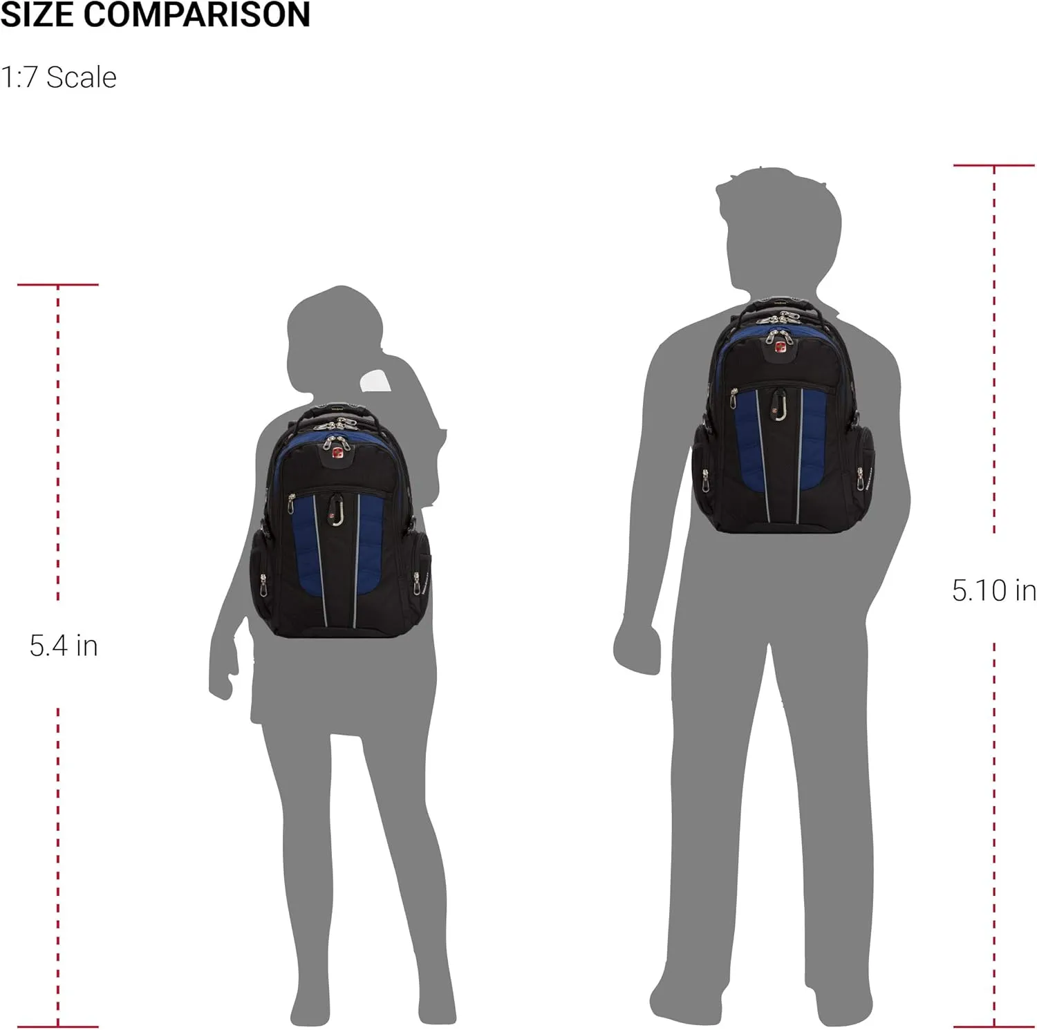 SWISSGEAR 1753 ScanSmart Laptop Backpack. Abrasion-Resistant & Travel-Friendly Laptop Backpack (Black/Navy)