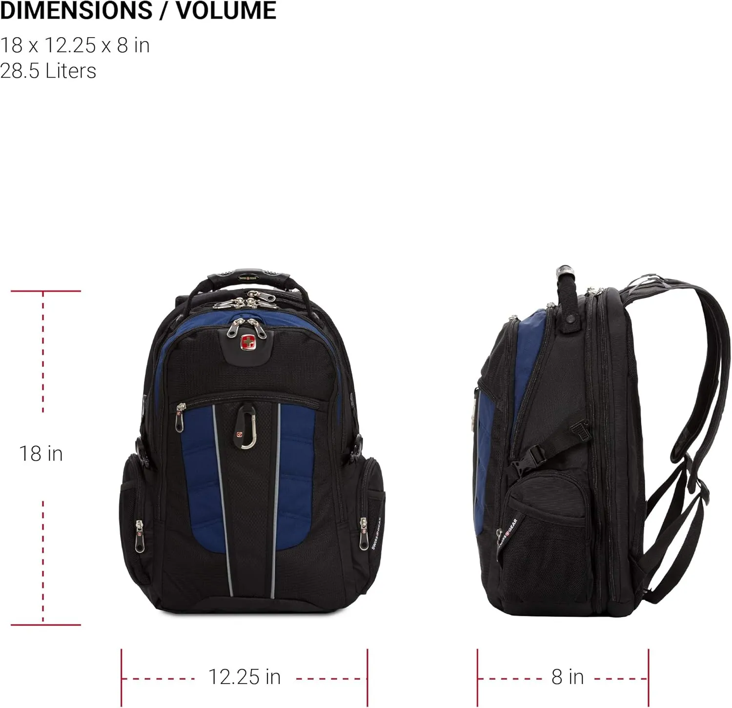 SWISSGEAR 1753 ScanSmart Laptop Backpack. Abrasion-Resistant & Travel-Friendly Laptop Backpack (Black/Navy)
