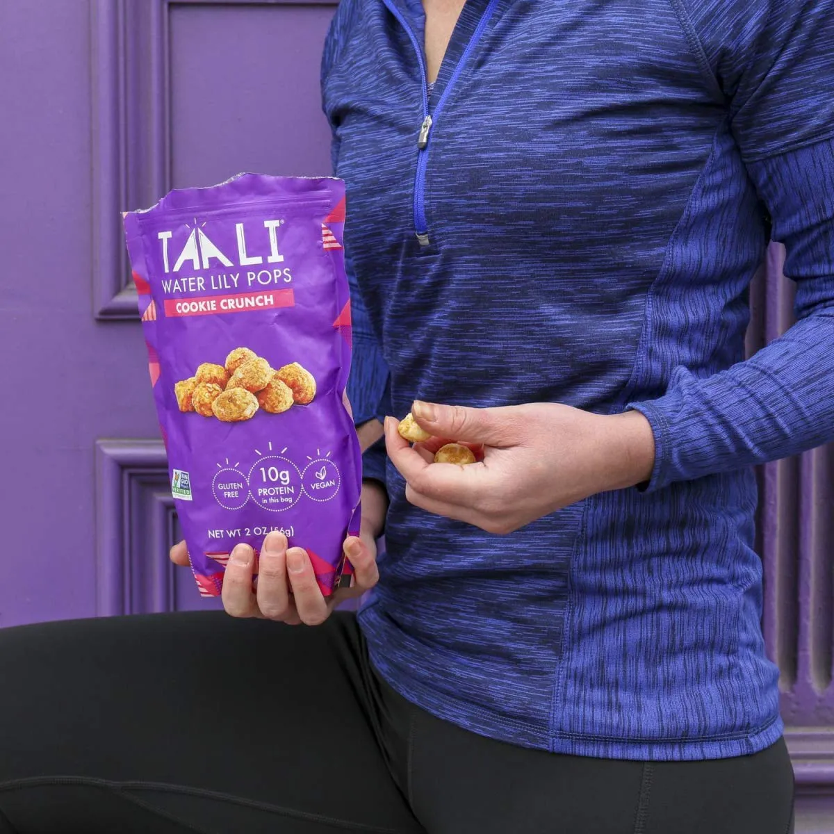 Taali Cookie Crunch Water Lily Pops (6 Resealable Bags) - Sweet Roasted Fox Nuts Makhana Snack | Crunchy Indian Healthy Snacks | Protein-rich, Vegan, Gluten Free, Non GMO | 2 oz Multi-Serve Bags
