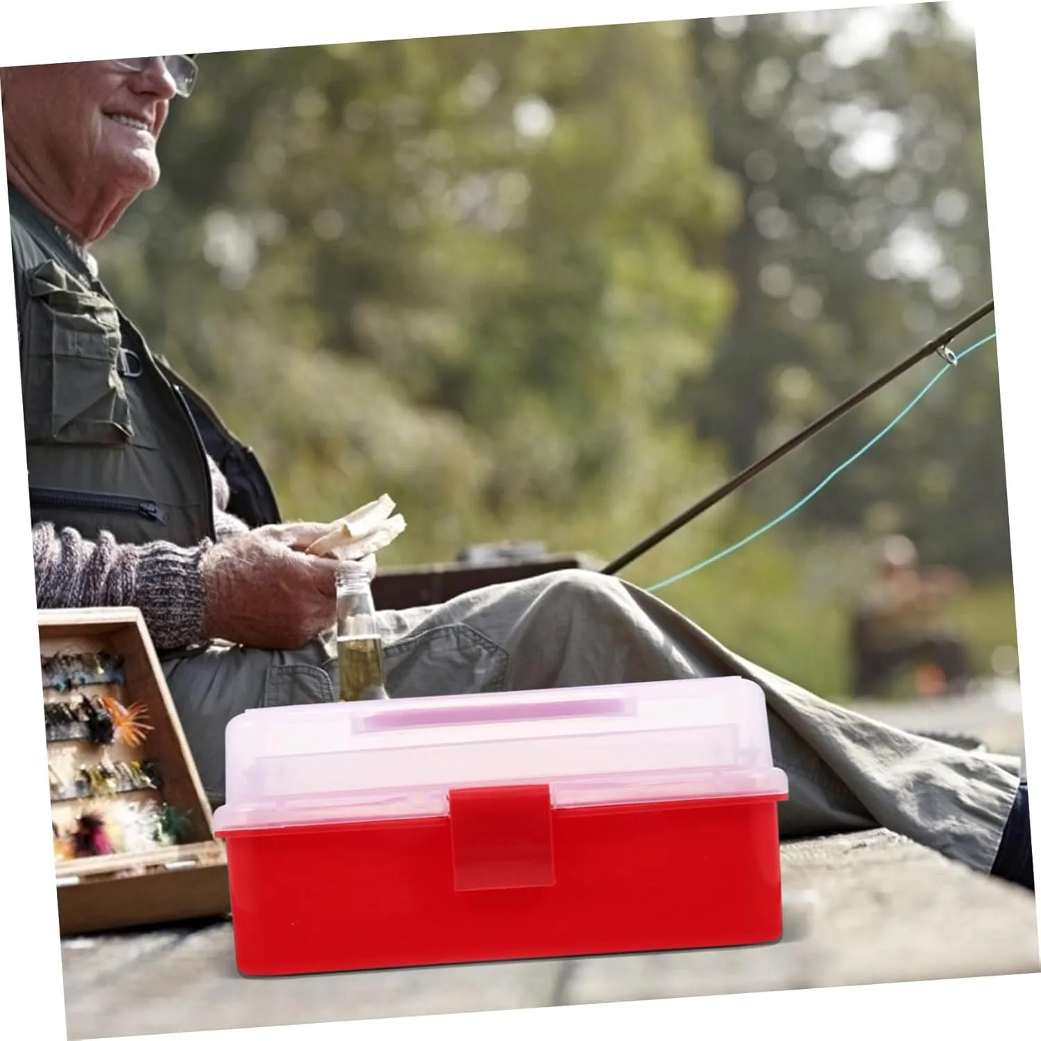 Tackle Bin Storage Accessory Beginner Fishing Kit Tool Skinner Tray Gear Items Portable Conter
