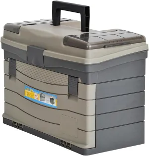 Tackle/Tool Box, Waterproof, 11.81" Width x 9.25" Height, 17.12" Depth, Plastic
