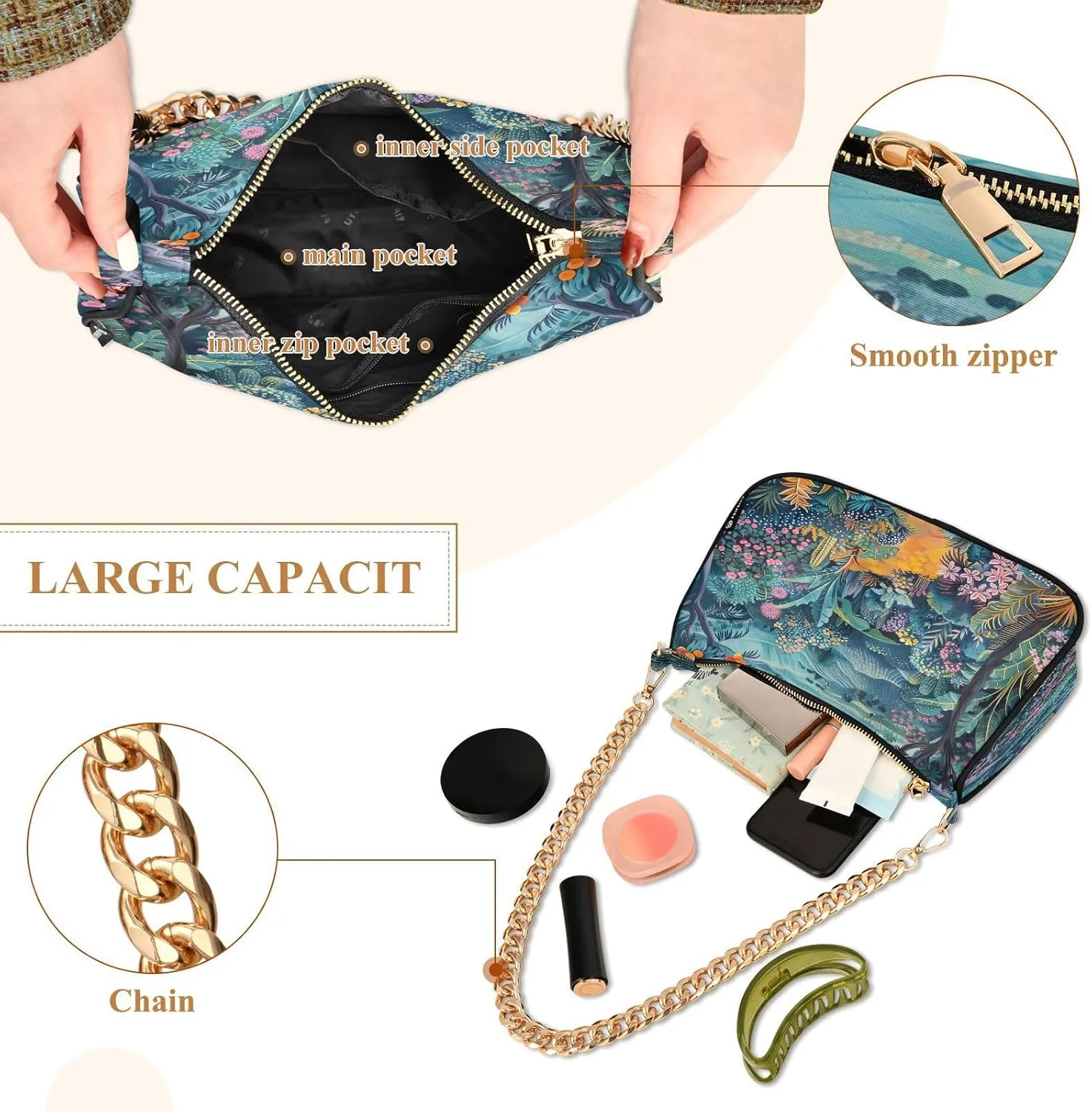Teddy Bear Riding Bike Cute Clutch Purses for Women, Crossbody Travel Bags for Women