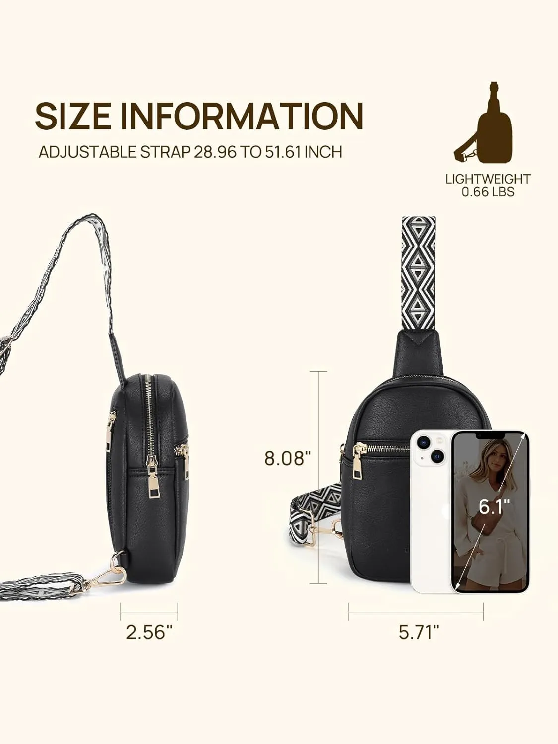 Telena Crossbody Sling Bags for Women, PU Leather Fanny Packs Cross Body Bag for Woman