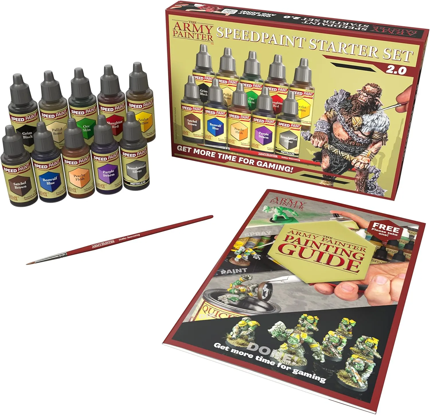 The Army Painter - Speedpaint Starter Set 2.0  - 10x18ml Speed Model Paint Kit Pre-Loaded with Mixing Balls, 1 Brush- Base, Model Paint Set for Plastic Models