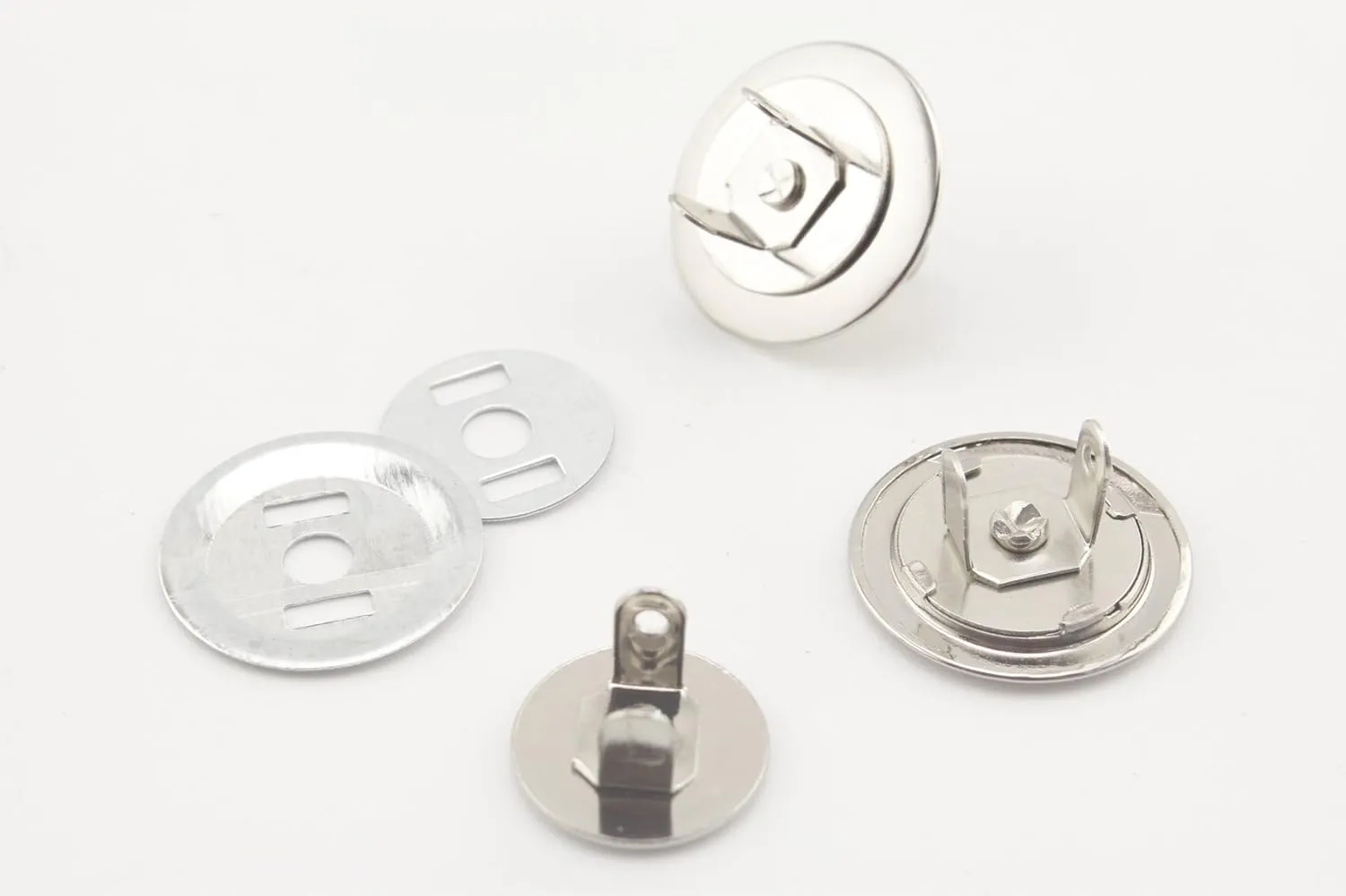 Thin Round Magnetic Snaps Bag Button Purse Leather Closures for Sewing Purse Bag Clutch Wallet 5/8 Inch / 16mm Nickel F4