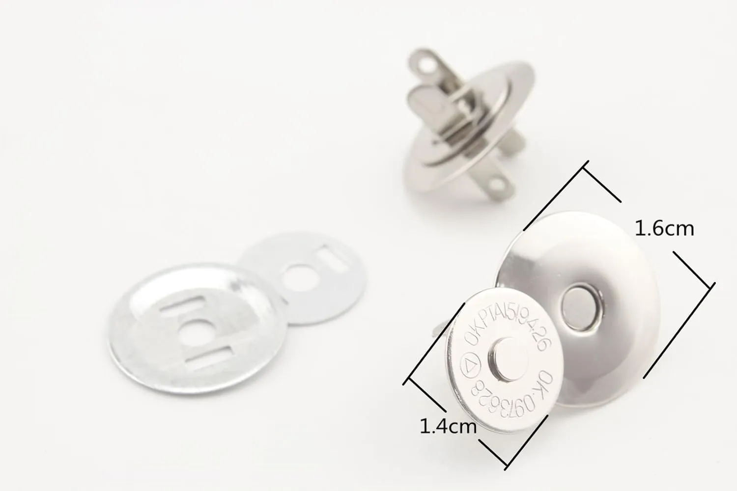 Thin Round Magnetic Snaps Bag Button Purse Leather Closures for Sewing Purse Bag Clutch Wallet 5/8 Inch / 16mm Nickel F4