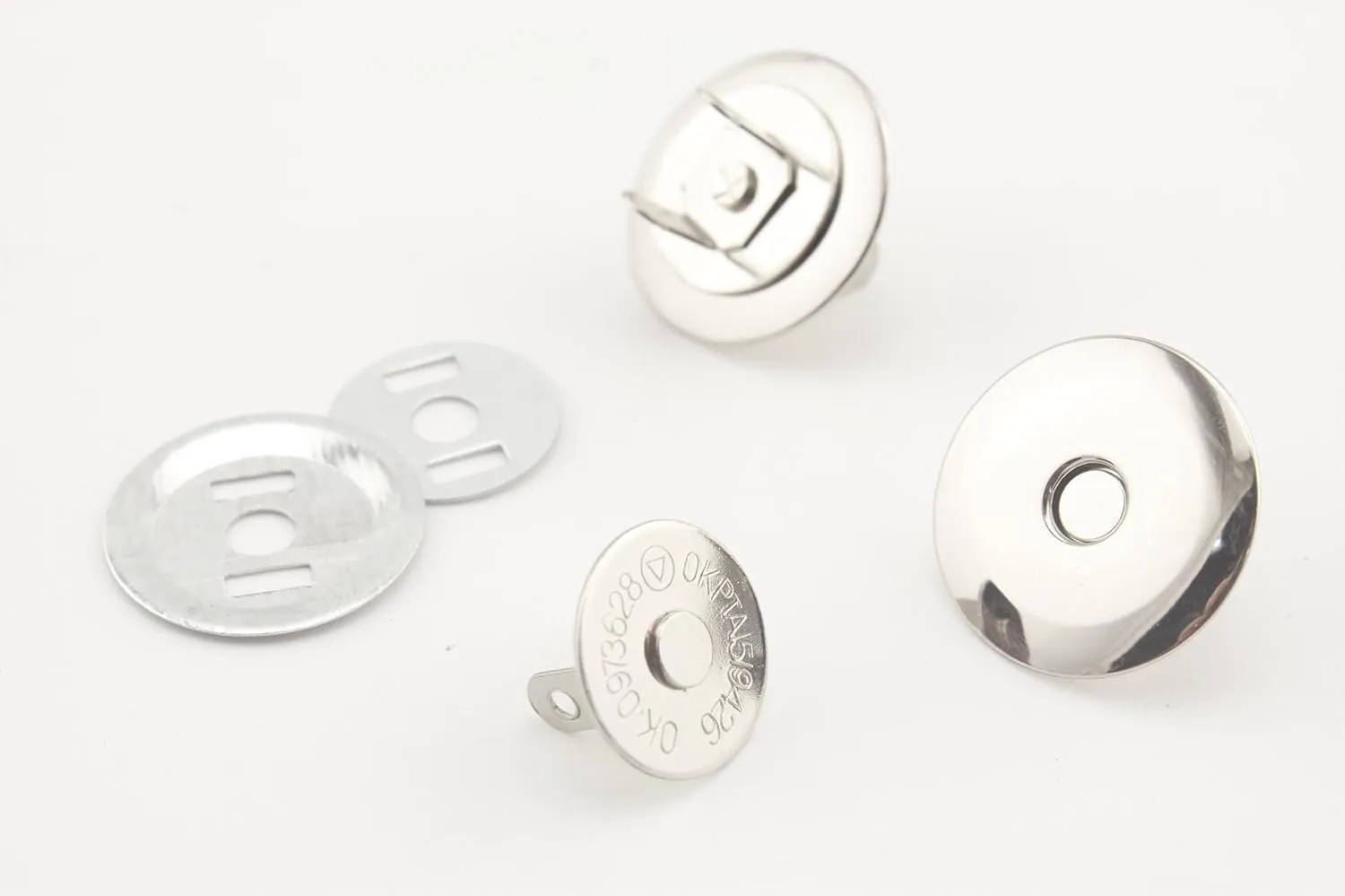 Thin Round Magnetic Snaps Bag Button Purse Leather Closures for Sewing Purse Bag Clutch Wallet 5/8 Inch / 16mm Nickel F4
