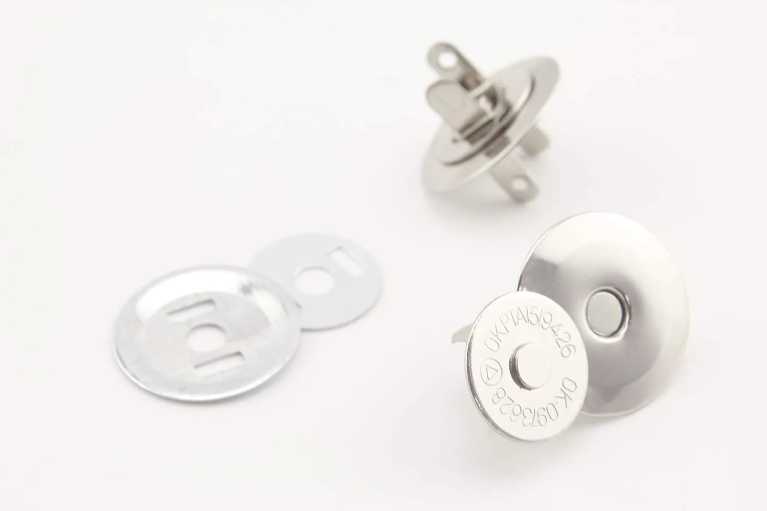 Thin Round Magnetic Snaps Bag Button Purse Leather Closures for Sewing Purse Bag Clutch Wallet 5/8 Inch / 16mm Nickel F4