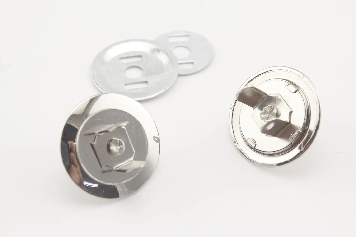 Thin Round Magnetic Snaps Bag Button Purse Leather Closures for Sewing Purse Bag Clutch Wallet 5/8 Inch / 16mm Nickel F4