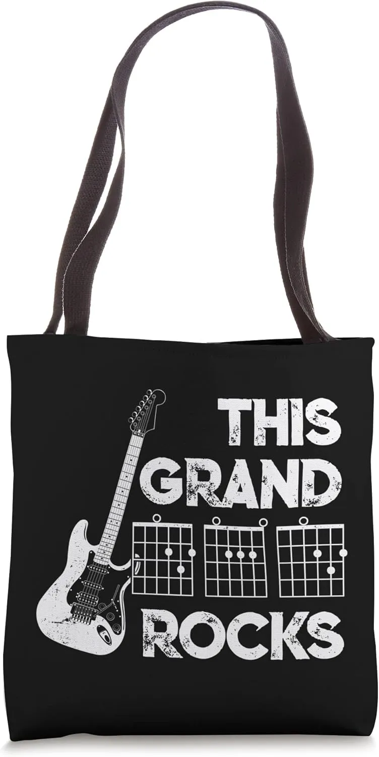 This Grand DAD Rocks Guitar Chords - Guitarist Fathers Day Tote Bag