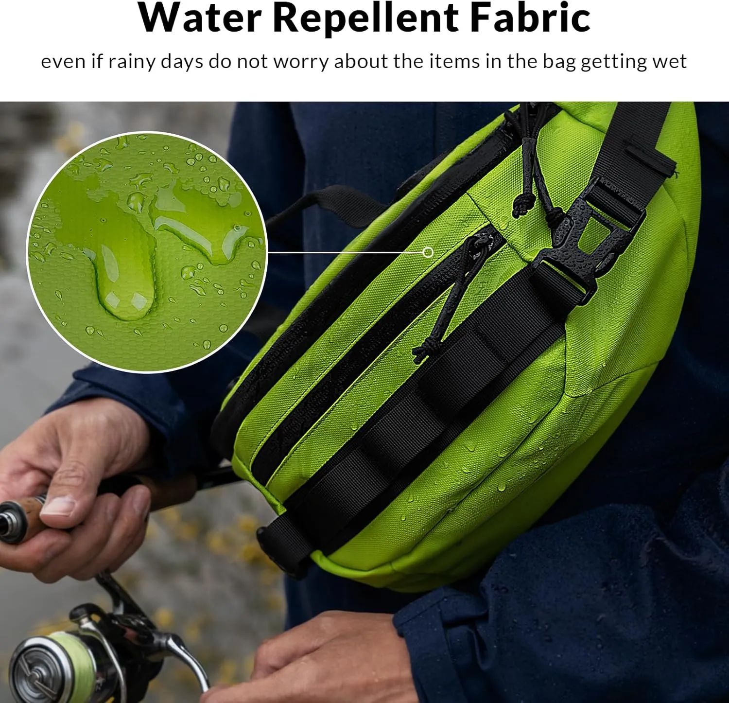 THKFISH Waterproof Fishing Tackle Waist Bag for Women & Men - Portable Sling for Outdoor Fly Fishing