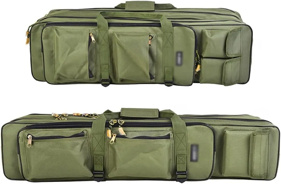 Three-layer Foldable Fishing Double-Shoulder Rod Bag Fishing Rod Thickening Storage Bag Fishing Gear Backpack(3 layers 100CM plus)