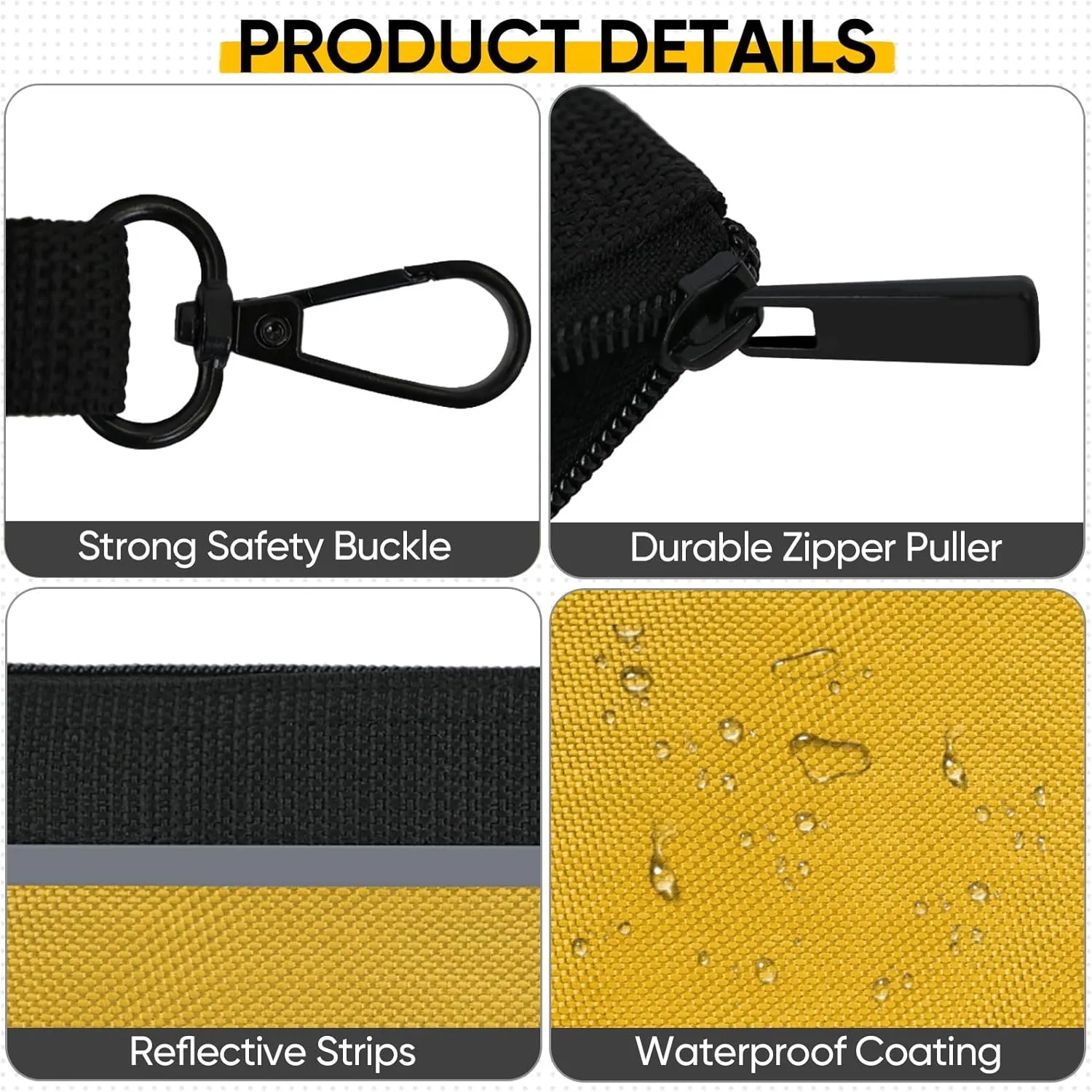 TICONN Tool Pouches with Zipper, 1680D Oxford Small Tool Bags, Waterproof Utility Bag Zipper Pouch for Tool Organizers and Storage (3 Pack Medium)