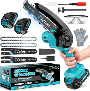 Tietoc Mini Chainsaw 6 Inch Cordless, Portable Electric Chain Saw Small Handheld Battery Powered Super Saws, Tools for Household & Garden, Gifts for Men Dad Husband Fathers Him Her Women Mom 2025