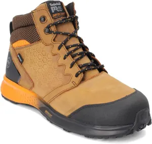 Timberland PRO Men's Reaxion Mid Athletic Hiker Wateproof Composite Toe Work Boot, Brown: Brown Orange, 15 US