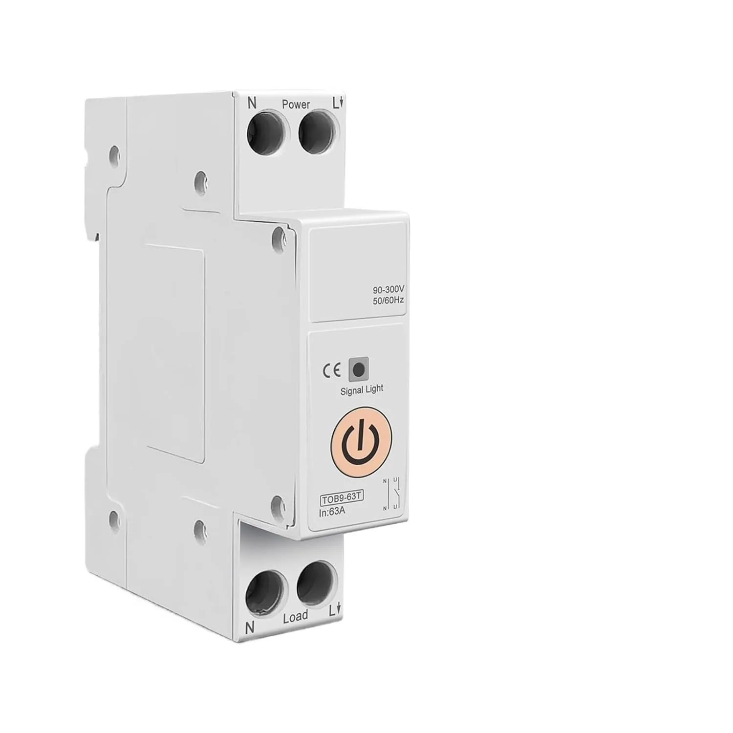 TOB9-VAP 63A 1P N Energy Meter Kwh Metering Monitoring Circuit Breaker Timer Relay MCB(TOB9-63T No metering,63A)