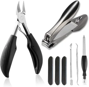 Toenail Clippers Set for Paronychia Seniors Thick Nails and Ingrown Toenails Stainless Steel Toe Nail Clippers Sharp Heavy Duty Ingrown Toenail Tool