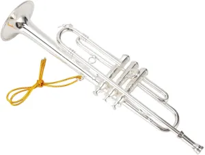 Topyond Mini Trumpet 14cm 5.5in Silver Copper Exquisite Lifelike Decoration for Music Lovers, Car, Backpack, Handbag, and Christmas Tree for Christmas and Valentine