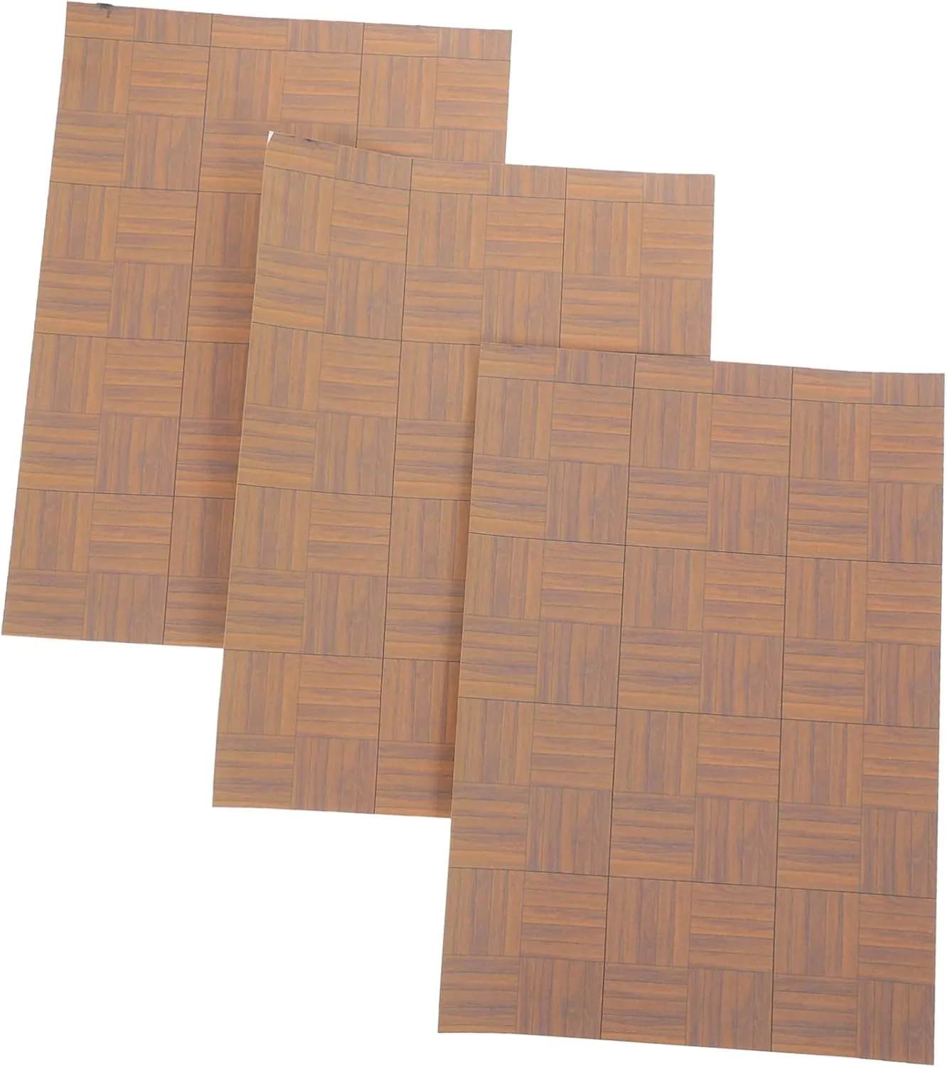 Totority 12pcs Mini Doll House Flooring Stickers Self-Adhesive Grain Wallpaper for Kitchen Bathroom Living Room Bedroom Decor for Miniature Scene Layouts