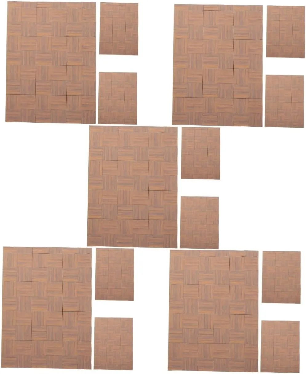 Totority 12pcs Mini Doll House Flooring Stickers Self-Adhesive Grain Wallpaper for Kitchen Bathroom Living Room Bedroom Decor for Miniature Scene Layouts
