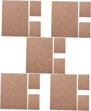 Totority 12pcs Mini Doll House Flooring Stickers Self-Adhesive Grain Wallpaper for Kitchen Bathroom Living Room Bedroom Decor for Miniature Scene Layouts