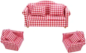 Totority 3 Sets Living Room Sofa Set Decoration Accessories Furniture Accessories Decoration Accessory Doll House Accessories Christmas Home Decor Chair Mini Village Hu