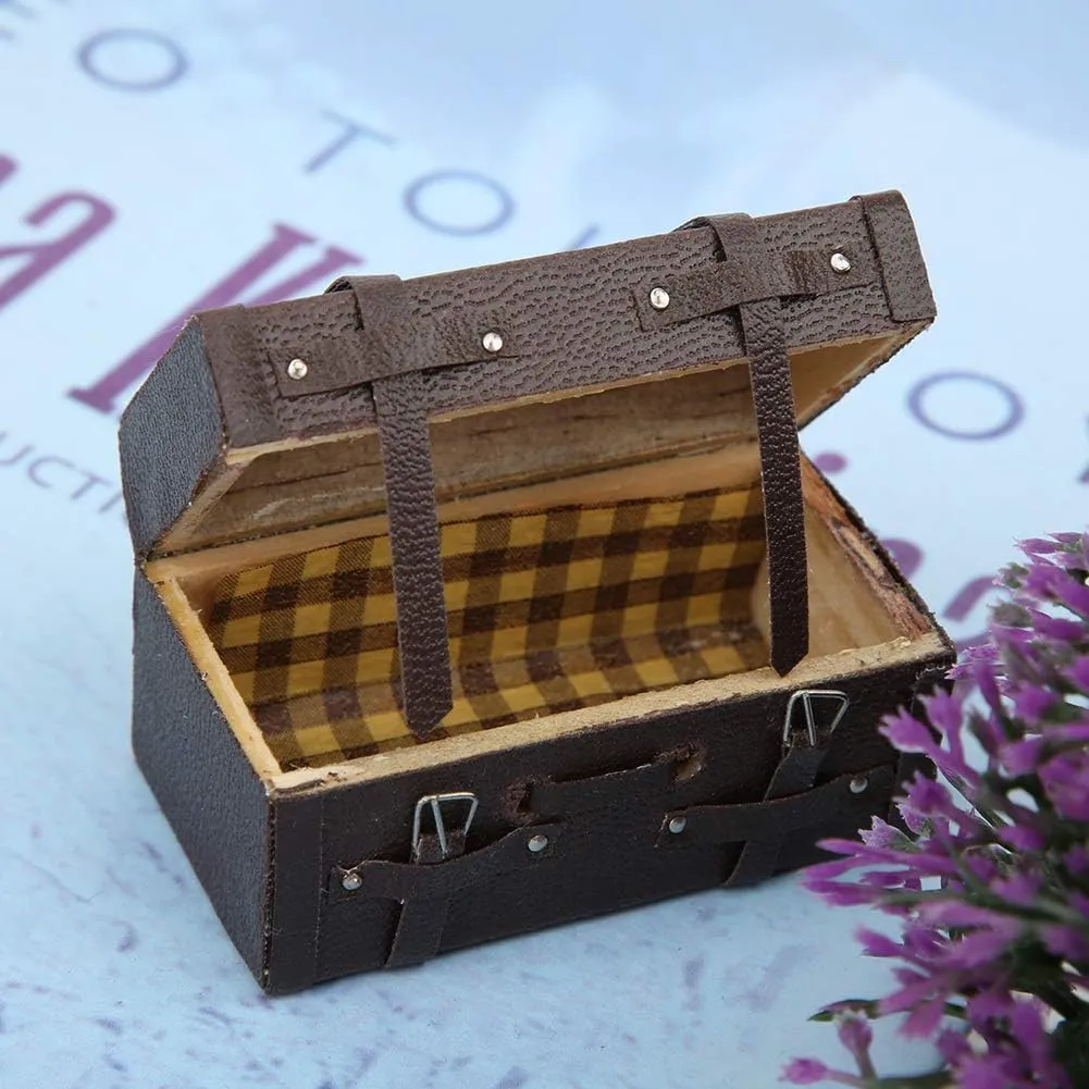 Toy Suitcase, 1:12 Miniature Suitcase, for Kids Gift Dolly House Dollhouse