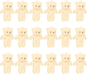 TOYANDONA 18Pcs Mini Bears, 4.3 inch Tiny Stuffed Bears Small Plush Bears Bulk Mini Stuffed Animals for DIY Keychain Graduation Birthday Shower Wedding Party Favors