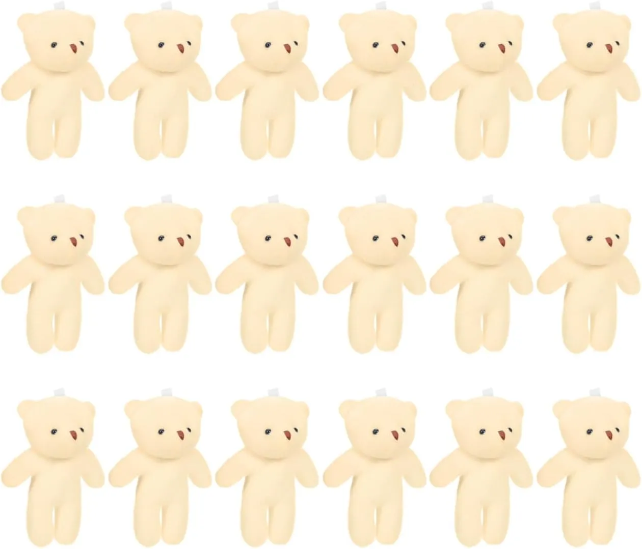 TOYANDONA 18Pcs Mini Bears, 4.3 inch Tiny Stuffed Bears Small Plush Bears Bulk Mini Stuffed Animals for DIY Keychain Graduation Birthday Shower Wedding Party Favors