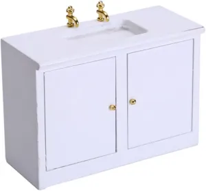 Toyvian 2 pcs Miniature Washing Table Model White DIY Accessory for Dollhouses Small House Ornament for Enhancing Imagination and Creativity Playtime