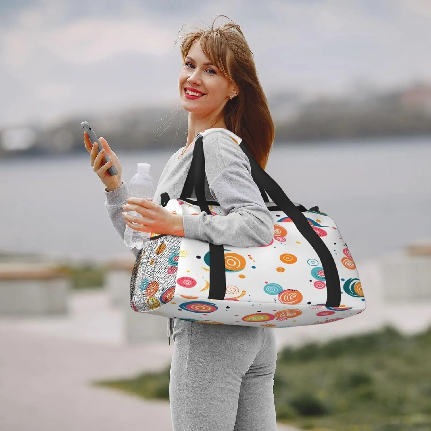Travel Duffel Bag For Men Women, Colorful Swirl Pattern Carry On Sport Gym Bag With Shoulder Strap Lightweight Waterproof Weekender Bag Overnight Bag