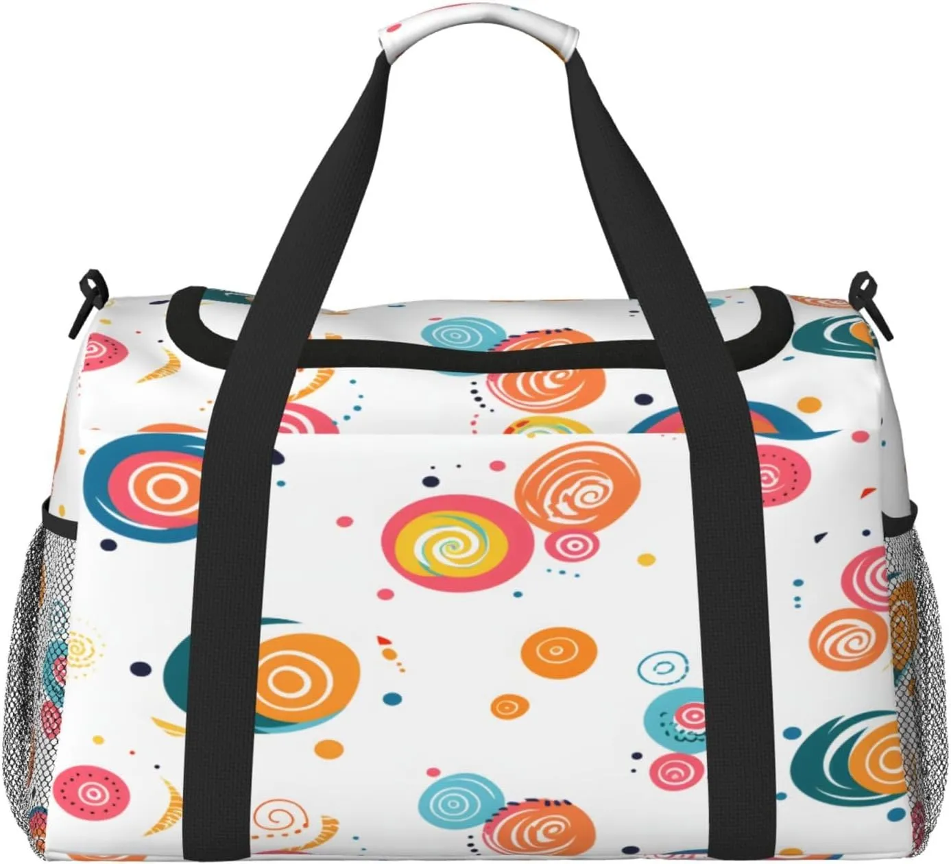 Travel Duffel Bag For Men Women, Colorful Swirl Pattern Carry On Sport Gym Bag With Shoulder Strap Lightweight Waterproof Weekender Bag Overnight Bag