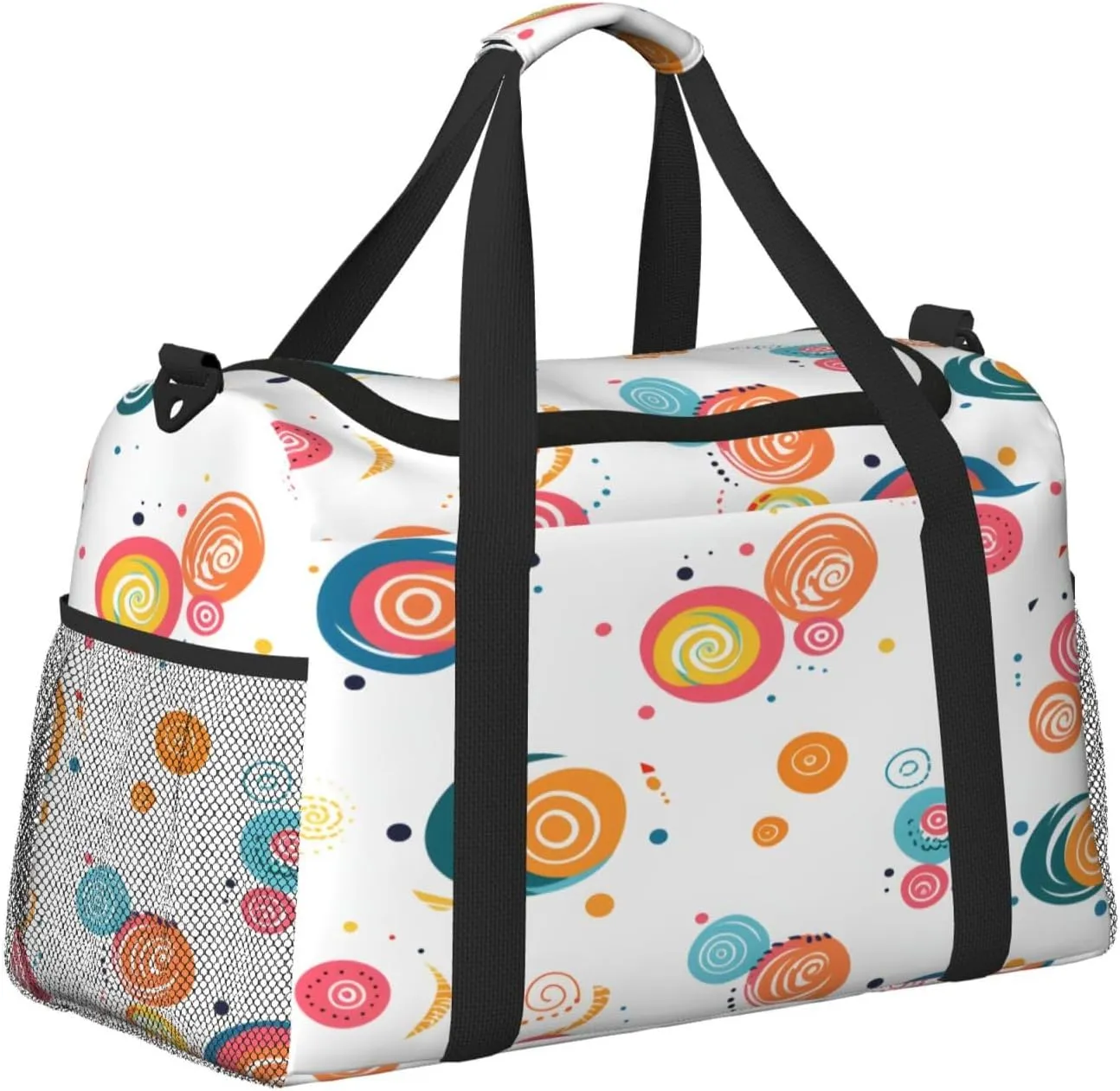 Travel Duffel Bag For Men Women, Colorful Swirl Pattern Carry On Sport Gym Bag With Shoulder Strap Lightweight Waterproof Weekender Bag Overnight Bag