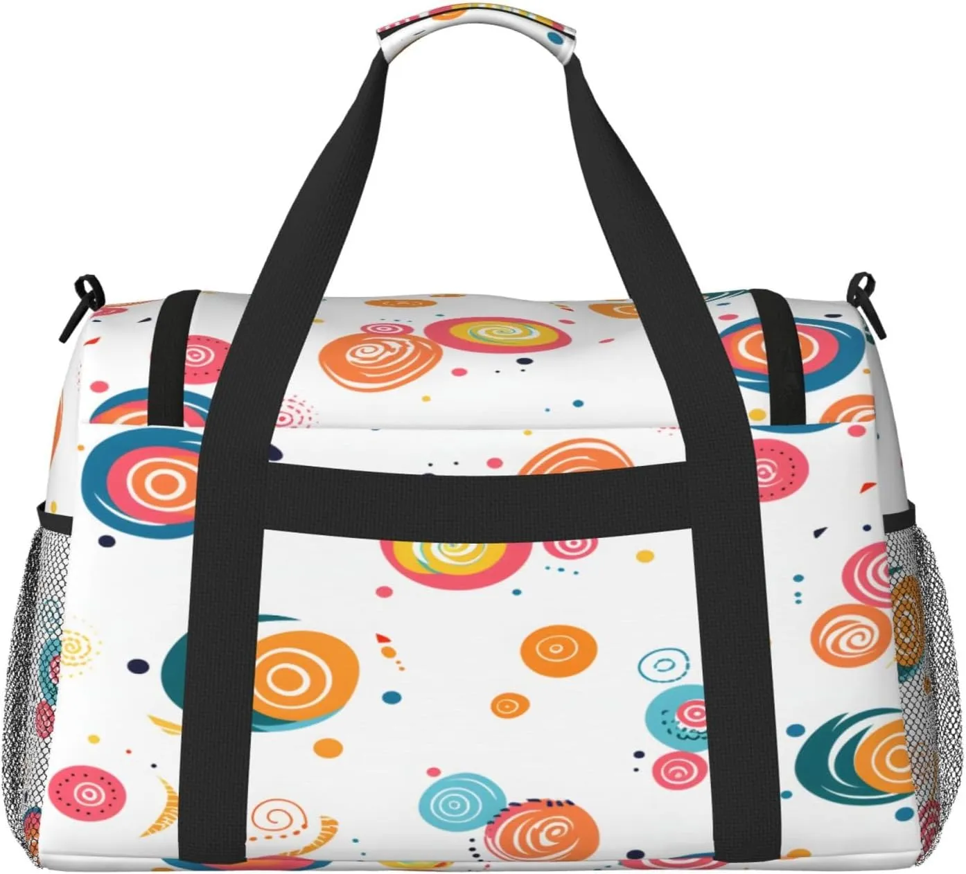 Travel Duffel Bag For Men Women, Colorful Swirl Pattern Carry On Sport Gym Bag With Shoulder Strap Lightweight Waterproof Weekender Bag Overnight Bag