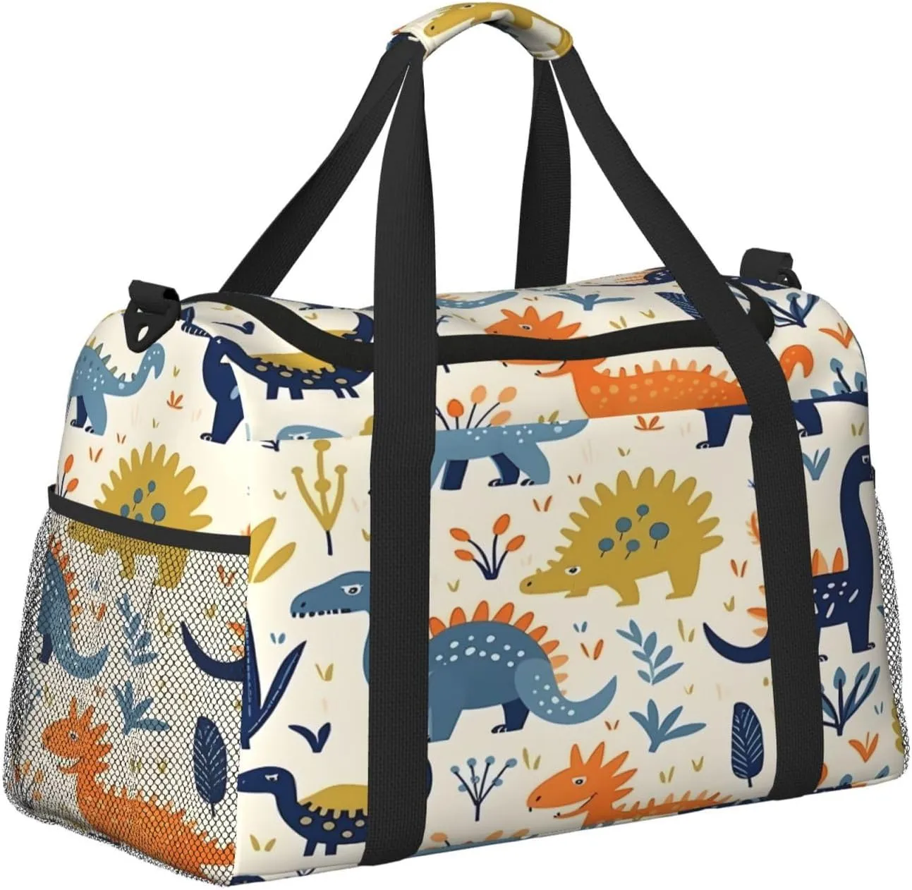 Travel Duffel Bag For Men Women, Cute Dinosaurs Pattern Carry On Sport Gym Bag With Shoulder Strap Lightweight Waterproof Weekender Bag Overnight Bag