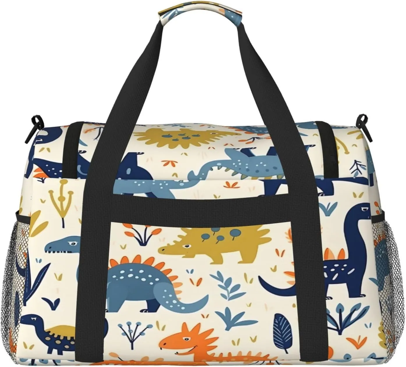 Travel Duffel Bag For Men Women, Cute Dinosaurs Pattern Carry On Sport Gym Bag With Shoulder Strap Lightweight Waterproof Weekender Bag Overnight Bag