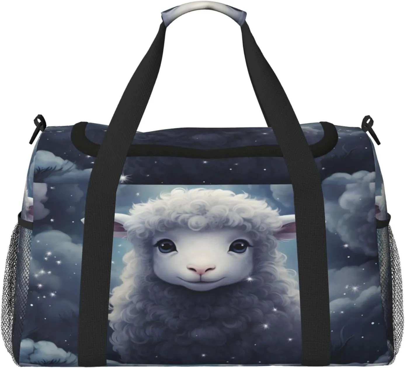Travel Duffel Bag For Men Women, Cute Sheep Animal Carry On Sport Gym Bag With Shoulder Strap Lightweight Waterproof Weekender Bag Overnight Bag