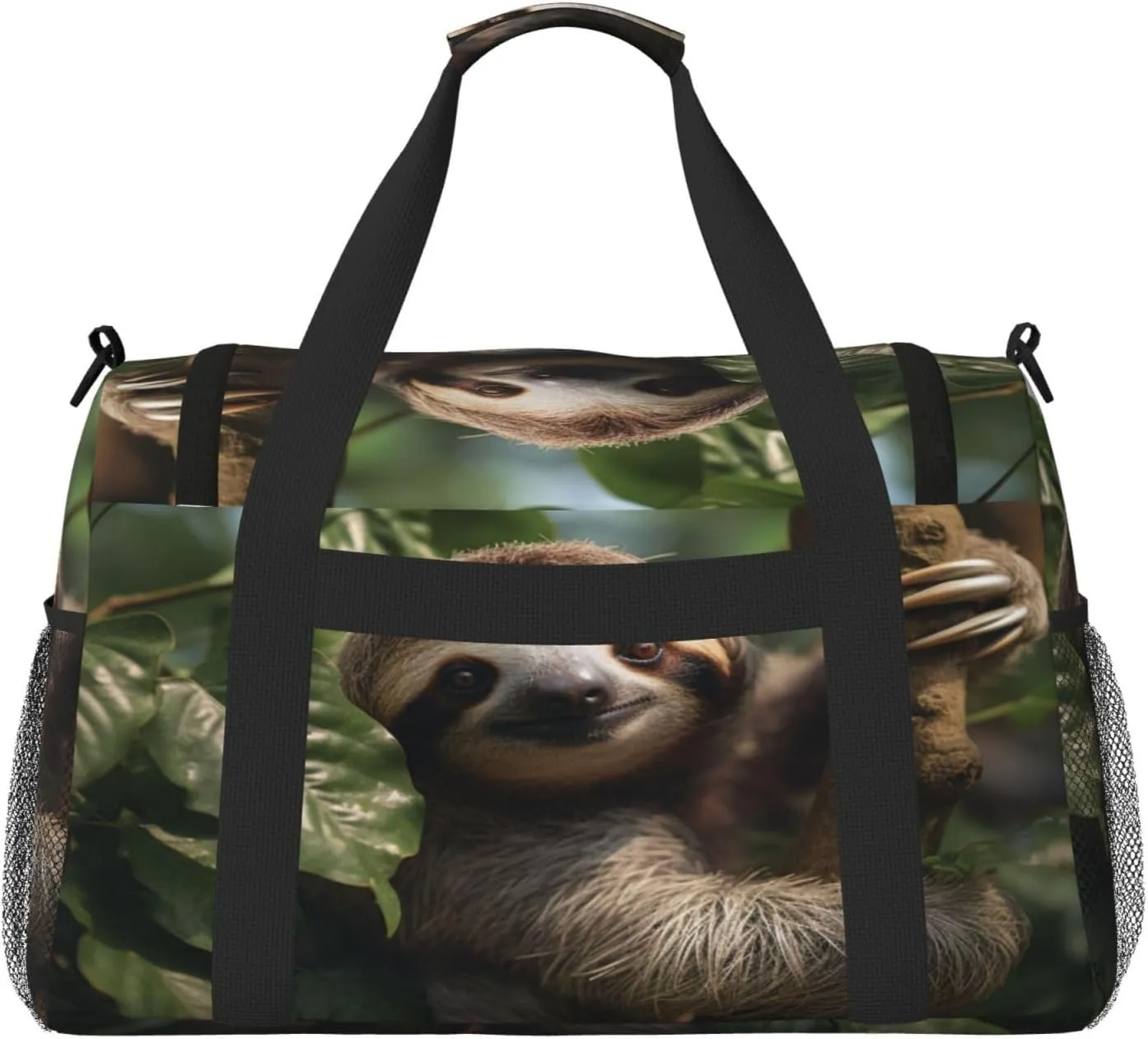 Travel Duffel Bag For Men Women, Cute Wildlife Sloth Carry On Sport Gym Bag With Shoulder Strap Lightweight Waterproof Weekender Bag Overnight Bag
