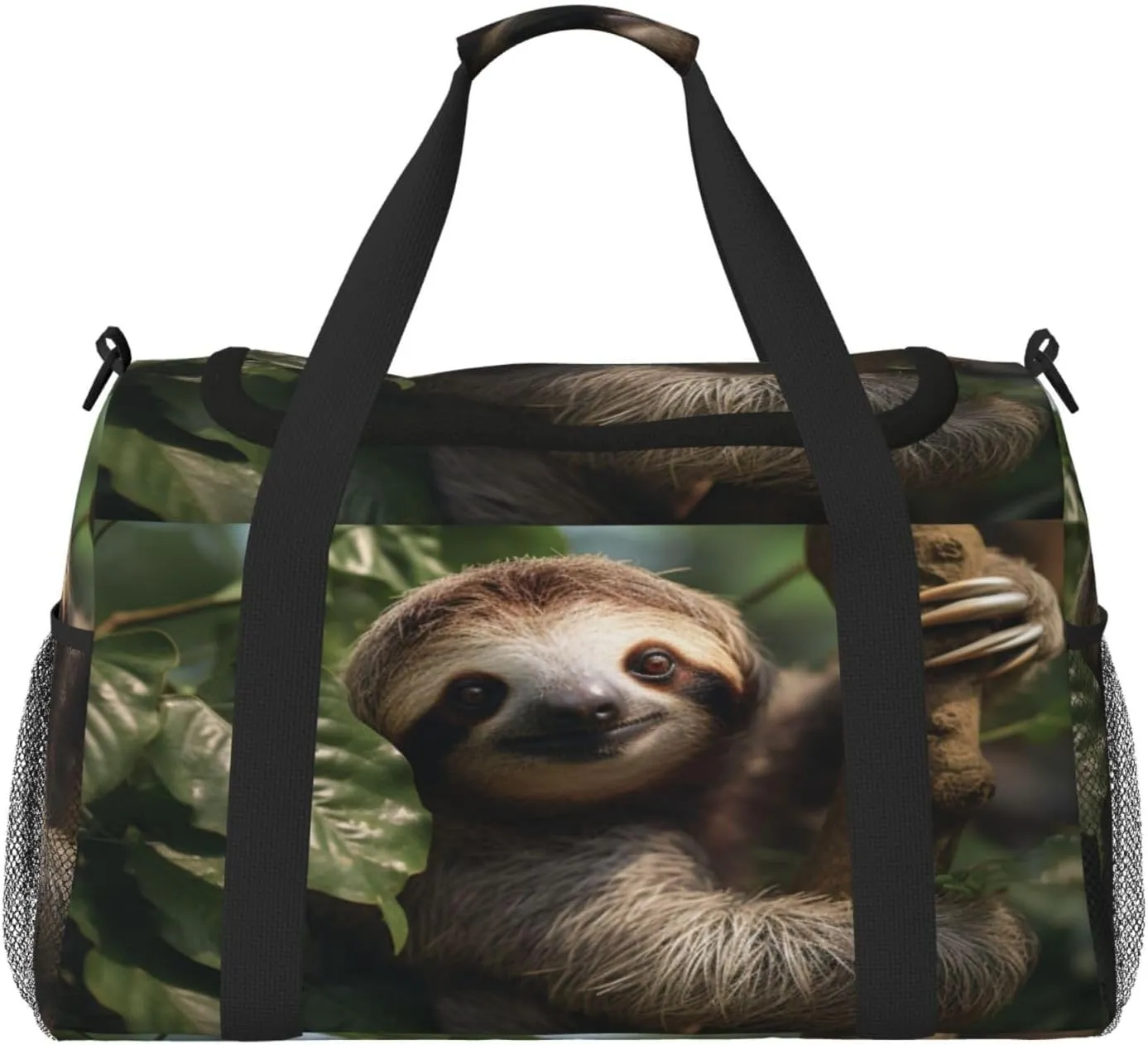 Travel Duffel Bag For Men Women, Cute Wildlife Sloth Carry On Sport Gym Bag With Shoulder Strap Lightweight Waterproof Weekender Bag Overnight Bag