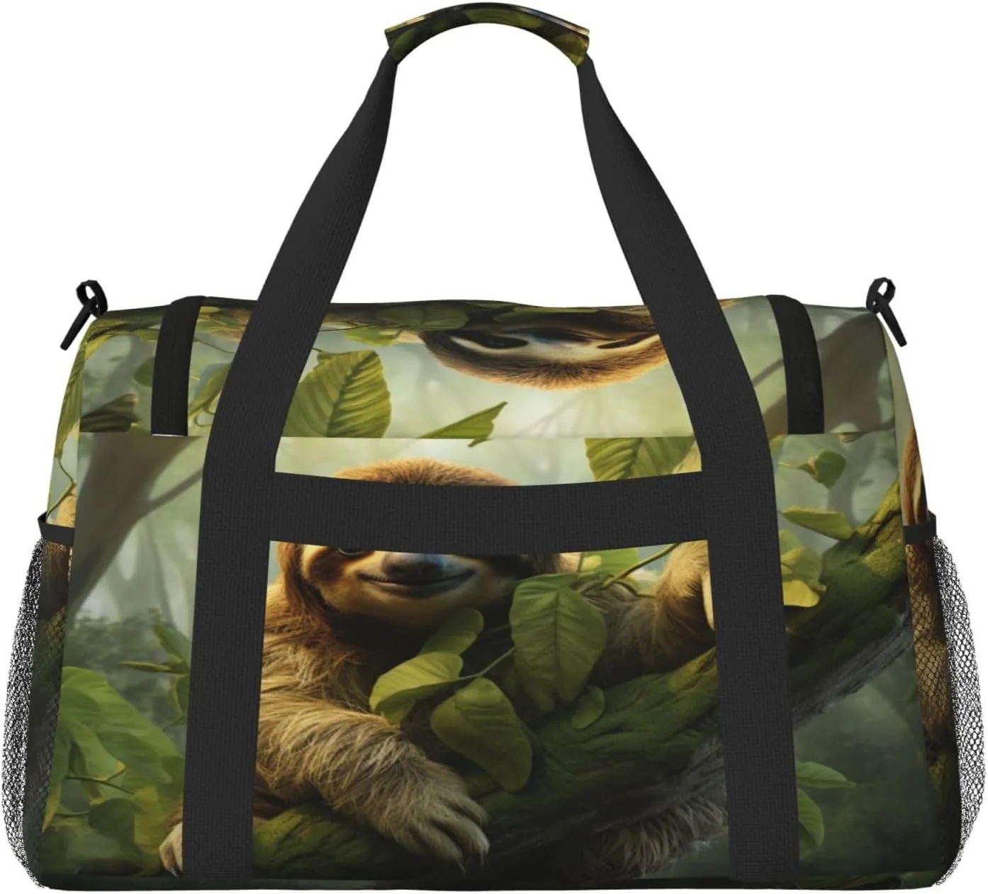 Travel Duffel Bag For Men Women, Forest Animal Sloth Carry On Sport Gym Bag With Shoulder Strap Lightweight Waterproof Weekender Bag Overnight Bag