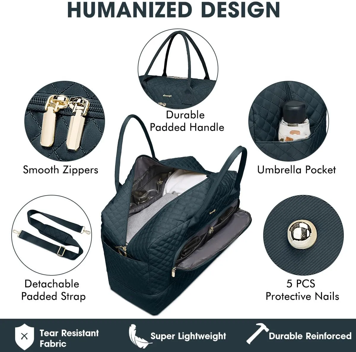 Travel Duffle Bag Weekender for Women - 38L Carry-On Overnight Bag Personal Item Bag with Shoe Compartment & Wet Pocket Weekend Tote Bags with Toiletry Bag Hospital Bags for Labor and Delivery