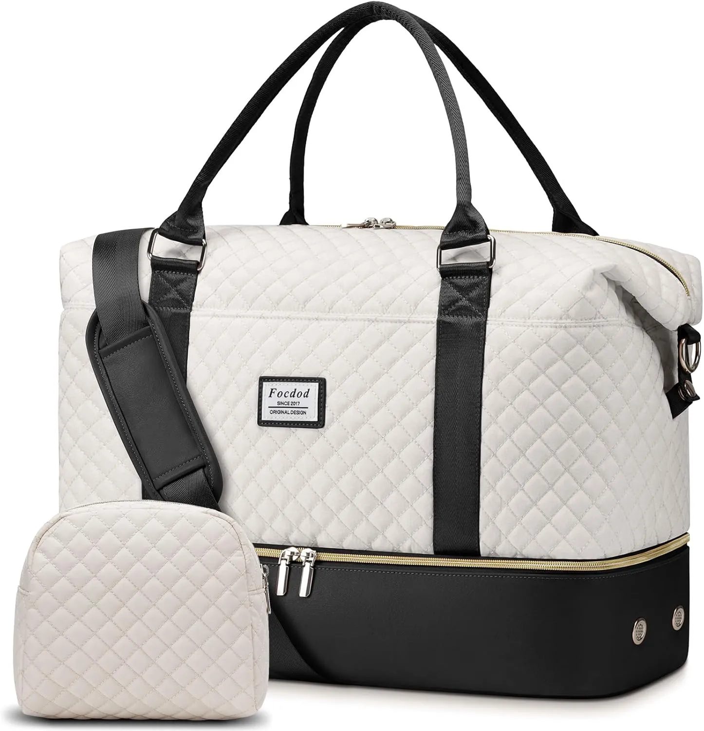 Travel Weekender Duffle Bags for Women: Overnight Bags with Shoe Compartment Large Carry on Weekend Bag with Toiletry & Wet Pocket Tote Duffel Bag Hospital Bag for Women Labor Delivery Begie Black