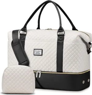 Travel Weekender Duffle Bags for Women: Overnight Bags with Shoe Compartment Large Carry on Weekend Bag with Toiletry & Wet Pocket Tote Duffel Bag Hospital Bag for Women Labor Delivery Begie Black
