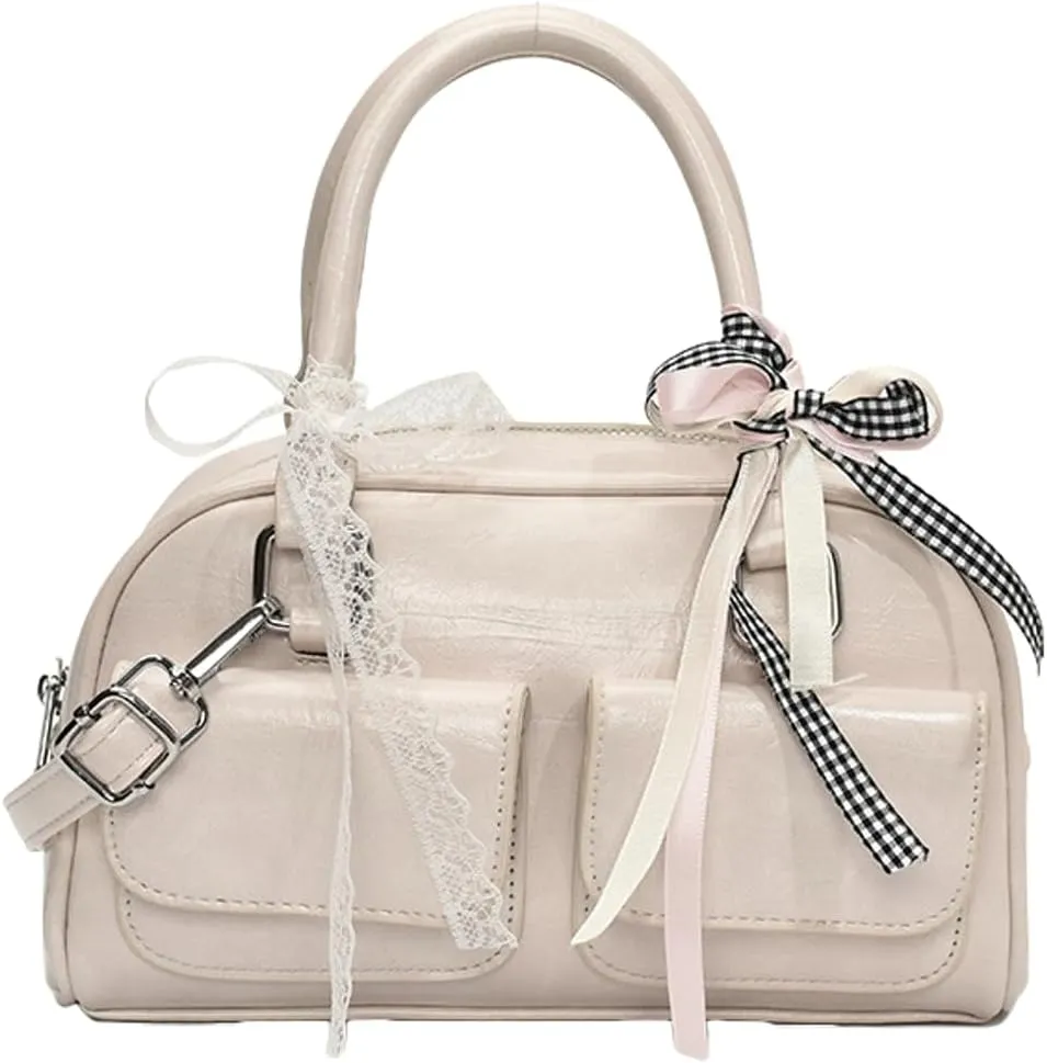 Trendy Shoulder Bag Hobo Purse For Women Vegan Leather Handbag with Bow-tie Womens Spring Versatile Satchel Purse Travel 2025