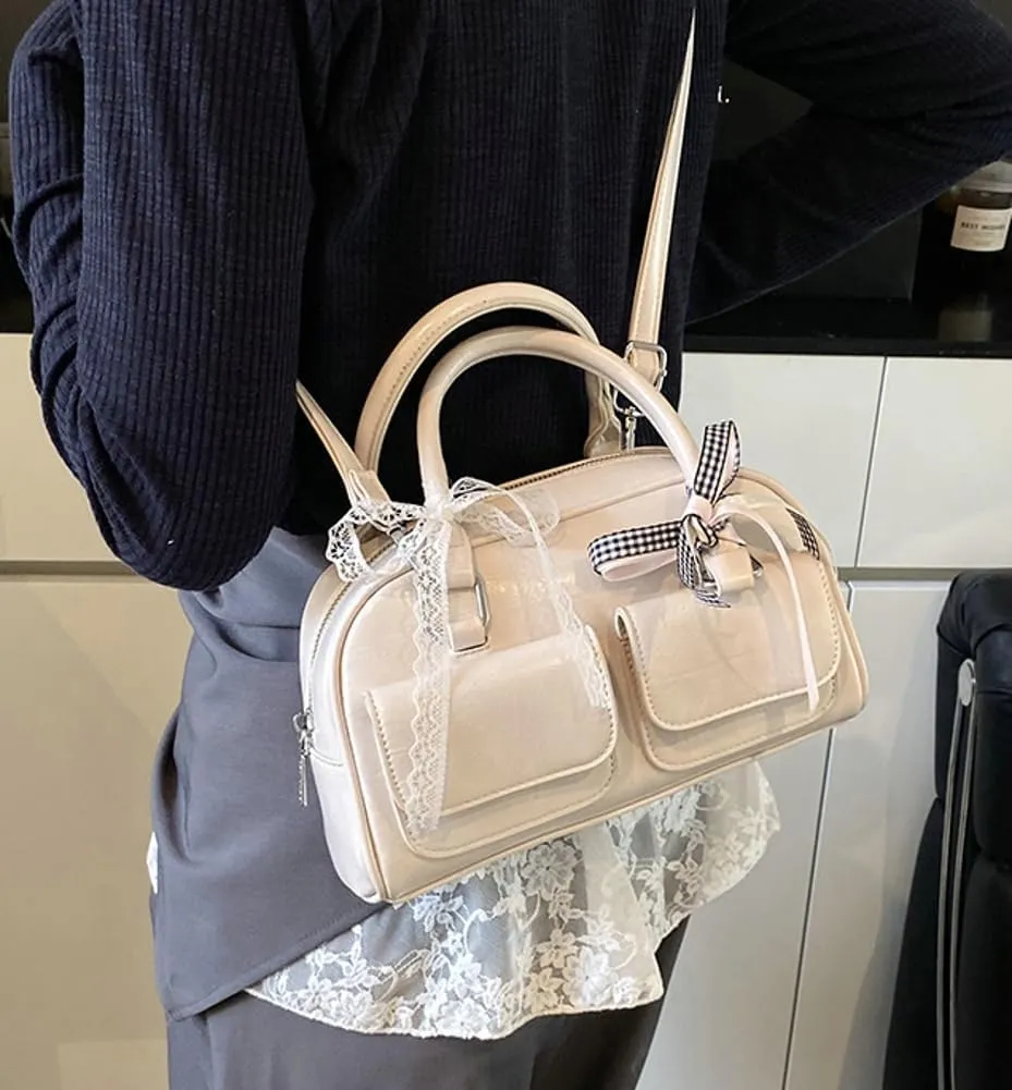 Trendy Shoulder Bag Hobo Purse For Women Vegan Leather Handbag with Bow-tie Womens Spring Versatile Satchel Purse Travel 2025