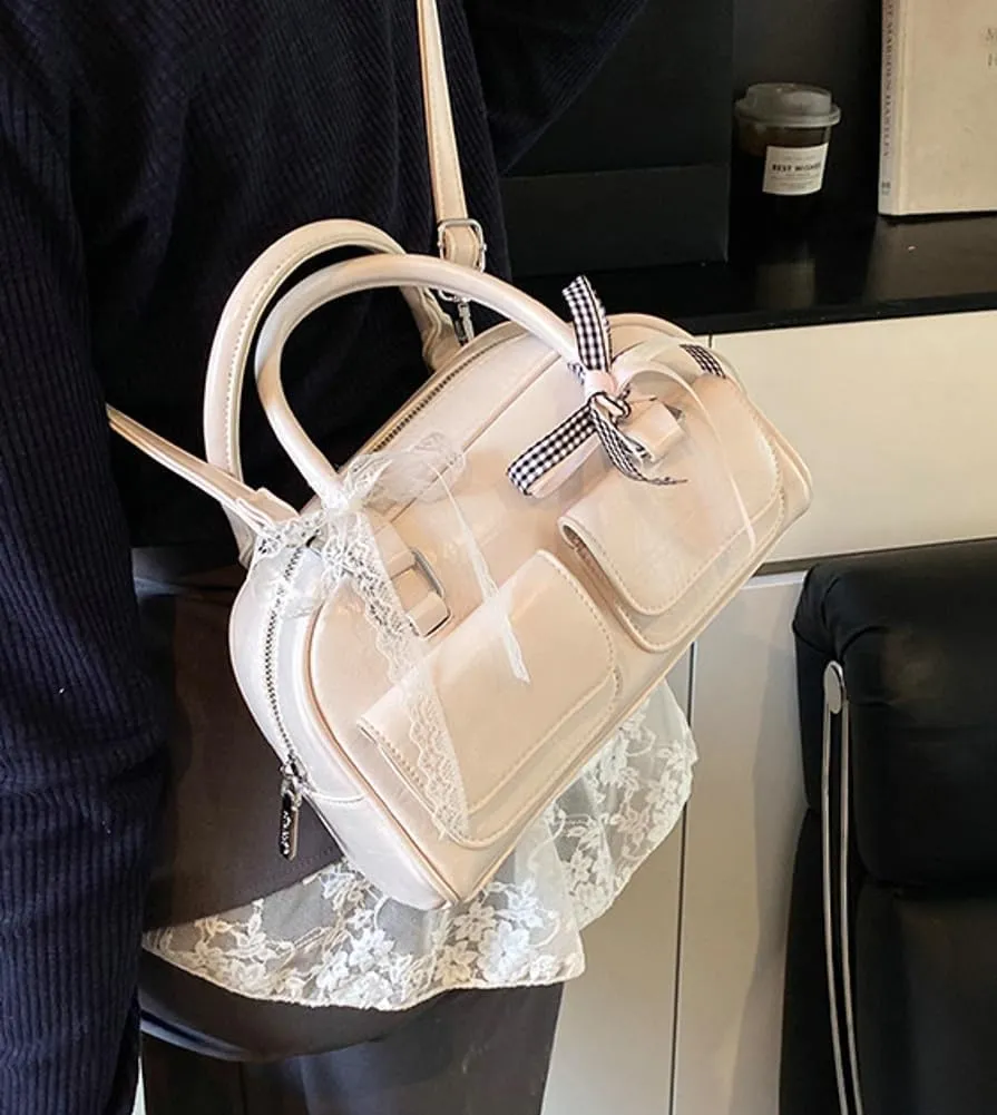 Trendy Shoulder Bag Hobo Purse For Women Vegan Leather Handbag with Bow-tie Womens Spring Versatile Satchel Purse Travel 2025