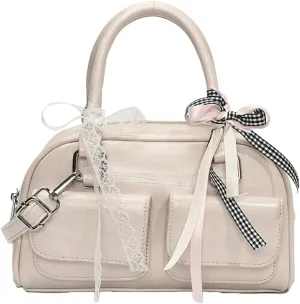 Trendy Shoulder Bag Hobo Purse For Women Vegan Leather Handbag with Bow-tie Womens Spring Versatile Satchel Purse Travel 2025