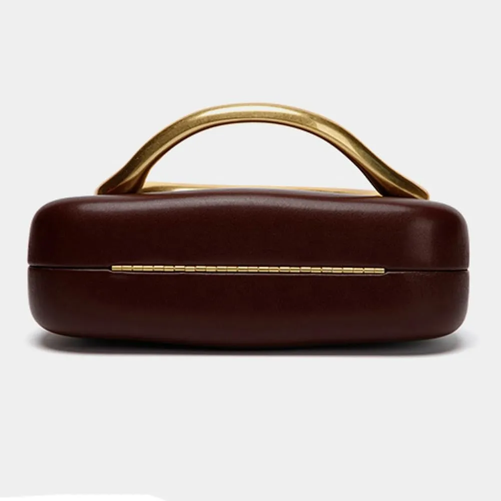 Trendy Vegan Leather Clutch Bag Evening Handbag Y2K Crossbody Bag For Women Womens Casual Summer Beach Purse Metal Handle