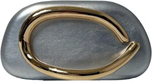 Trendy Vegan Leather Clutch Bag Evening Handbag Y2K Crossbody Bag For Women Womens Casual Summer Beach Purse Metal Handle