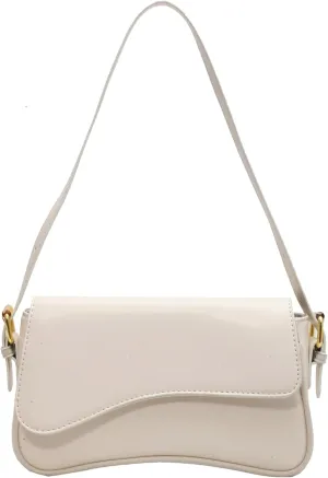 Trendy Y2K Vegan Leather Shoulder Bag for Women - Hobo Handbag, Clutch & Saddle Bag with Removable Strap